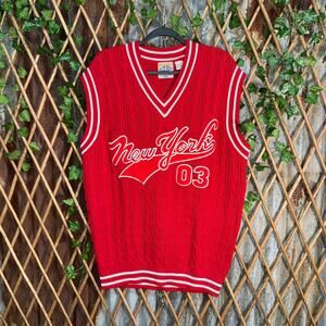 Vintage Y2K DELF knitted 1990s new york hip hop sweater vest